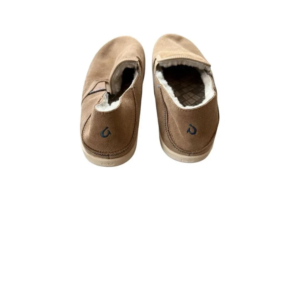 OluKai Mens Tan Suede Hele Malie Slip-On Loafer Shoes Size 10M
